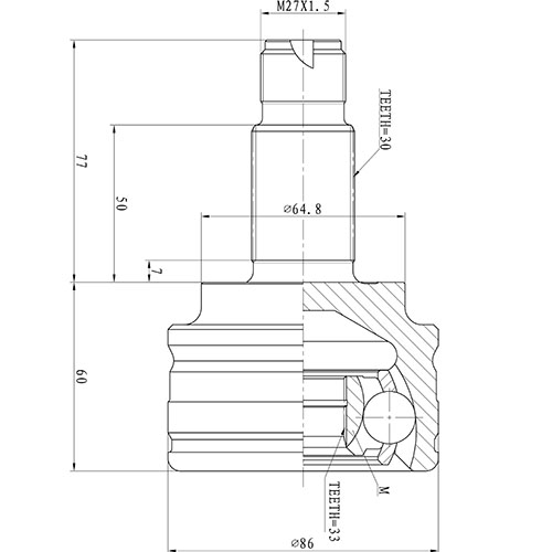 Z87173R — ZIKMAR — CV Joint Kit, Outer