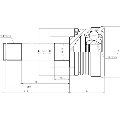 Z87218R — ZIKMAR — CV Joint Kit, Outer