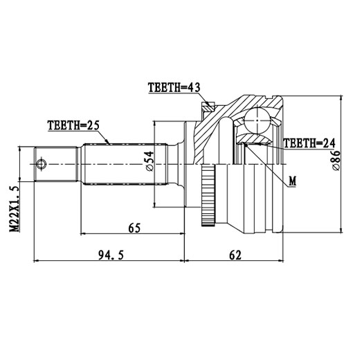 Z87221R — ZIKMAR — CV Joint Kit, Outer