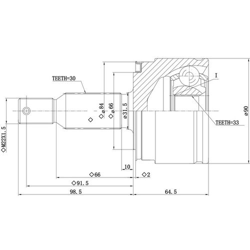 Z87238R — ZIKMAR — CV Joint Kit, Outer