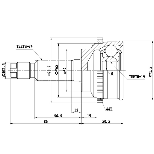 Z87250R — ZIKMAR — CV Joint Kit, Outer