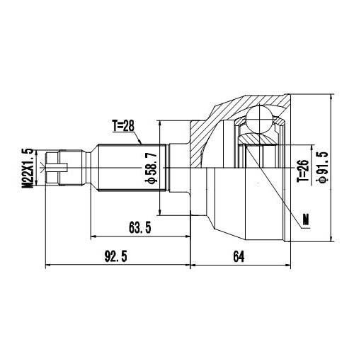 Z87252R — ZIKMAR — CV Joint Kit, Outer