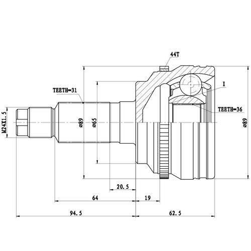 Z87257R — ZIKMAR — CV Joint Kit, Outer