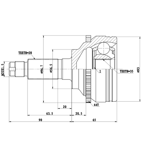 Z87259R — ZIKMAR — CV Joint Kit, Outer