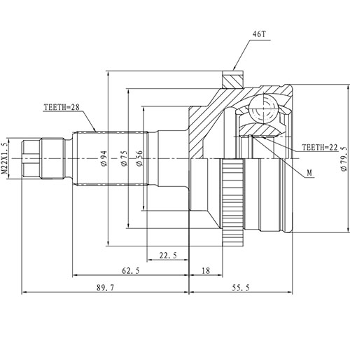 Z87268R — ZIKMAR — CV Joint Kit, Outer