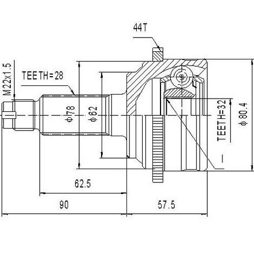 Z87273R — ZIKMAR — CV Joint Kit, Outer