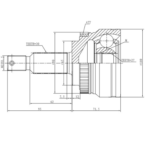 Z87334R — ZIKMAR — CV Joint Kit, Outer