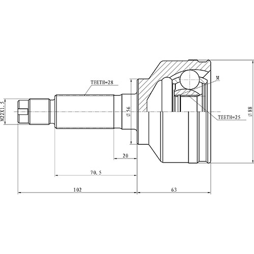 Z87338R — ZIKMAR — CV Joint Kit, Outer