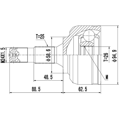 Z87346R — ZIKMAR — CV Joint Kit, Outer