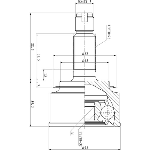 Z87411R — ZIKMAR — CV Joint Kit, Outer