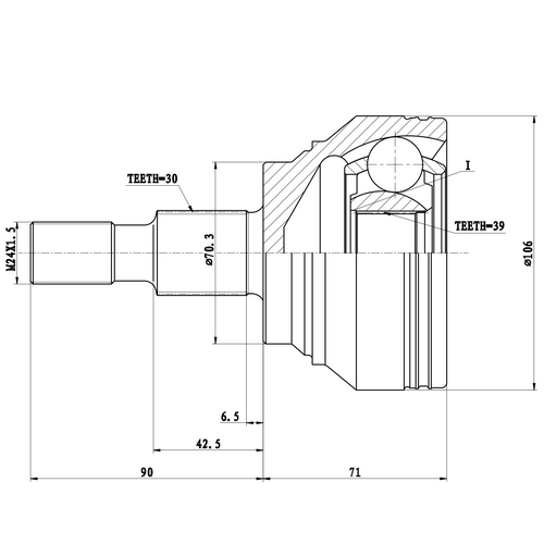 Z87490R — ZIKMAR — CV Joint Kit, Outer