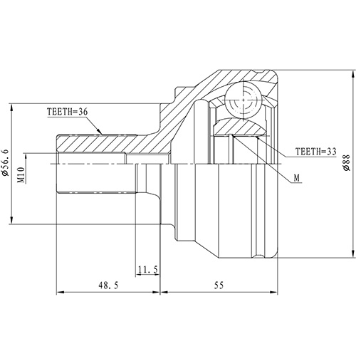 Z87593R — ZIKMAR — CV Joint Kit, Outer