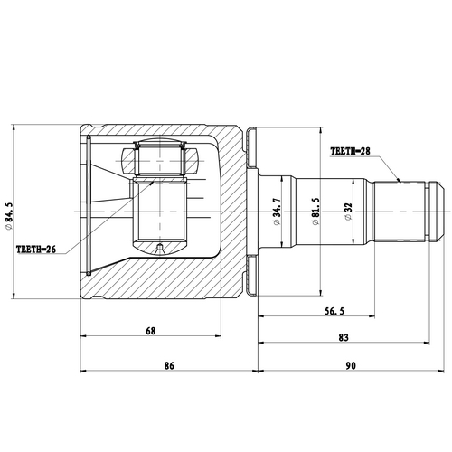 Z87708R — ZIKMAR — CV Joint Kit, Inner