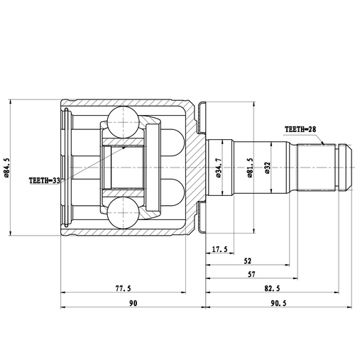 Z87714R — ZIKMAR — CV Joint Kit, Inner