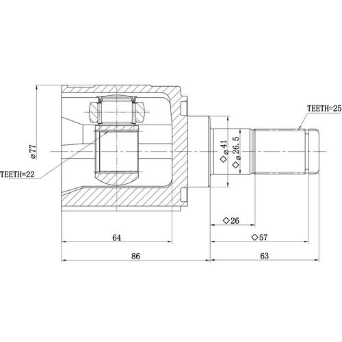 Z87824R — ZIKMAR — CV Joint Kit, Inner