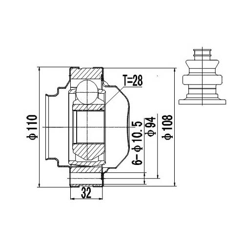 Z87960R — ZIKMAR — CV Joint Kit, Inner