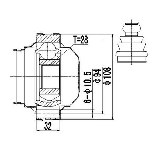 Z87971R — ZIKMAR — CV Joint Kit, Inner