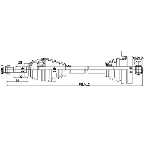 Z88016R — ZIKMAR — Drive Shaft Front