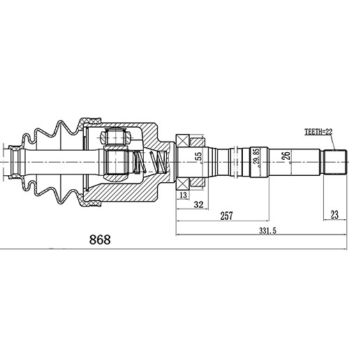 Z88030R — ZIKMAR — Drive Shaft Front