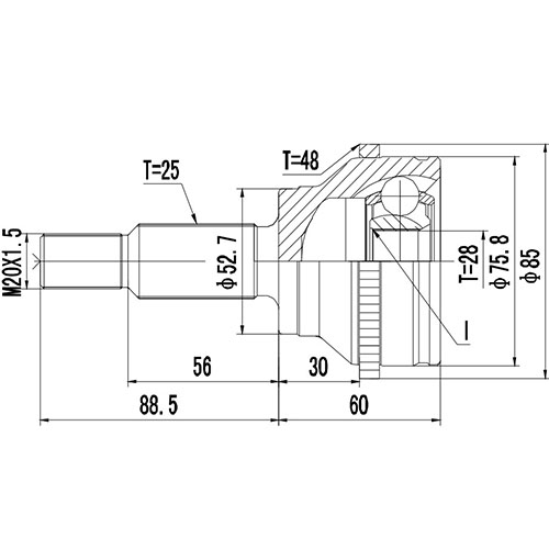 Z88304R — ZIKMAR — CV Joint Kit, Outer