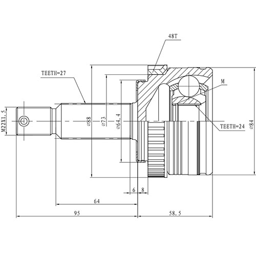 Z88446R — ZIKMAR — CV Joint Kit, Outer