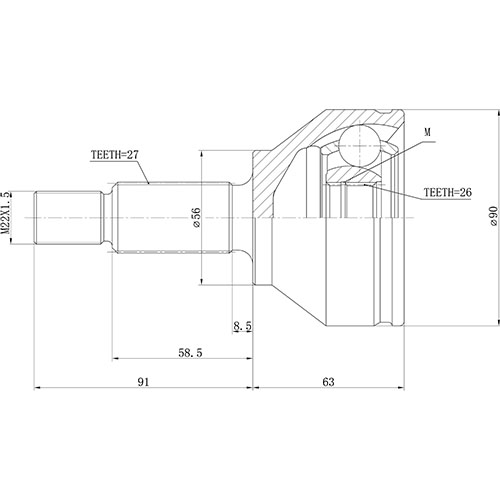 Z88500R — ZIKMAR — CV Joint Kit, Outer