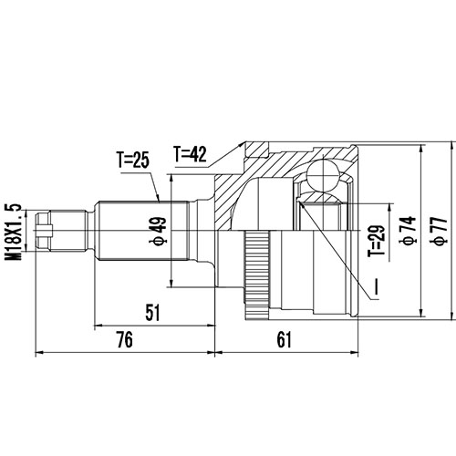 Z88566R — ZIKMAR — CV Joint Kit, Outer