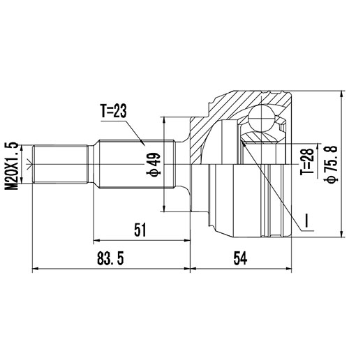 Z88568R — ZIKMAR — CV Joint Kit, Outer