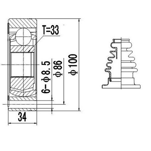 Z88991R — ZIKMAR — CV Joint Kit, Inner