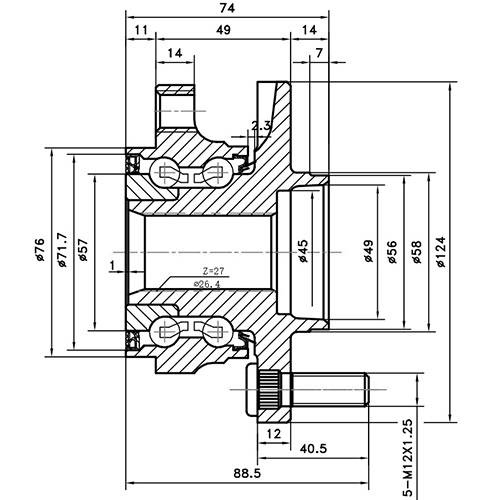 Z89424R — ZIKMAR — Wheel Hub