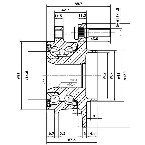 Z89635R — ZIKMAR — Wheel Hub