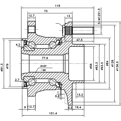 Z89695R — ZIKMAR — Wheel Hub